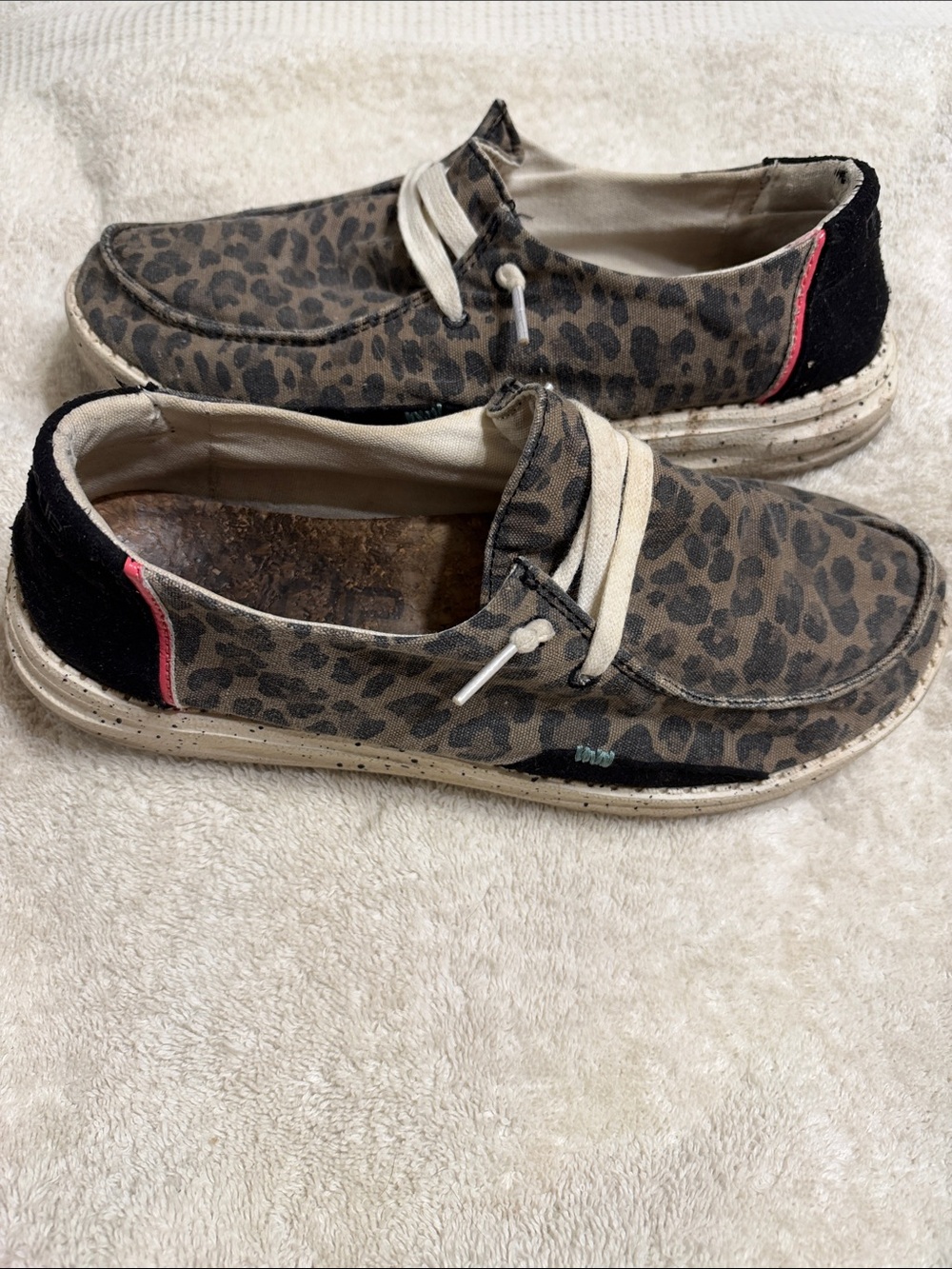 Hey Dude Black and Animal Print Women's Sneakers